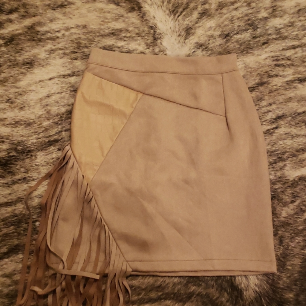 Faux Suede Mini Skirt